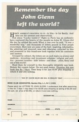 Rare JOHN GLENN BOOK ADVERTISEMENT «Letters to John Glenn» 1964 5 x 7 PICTURES