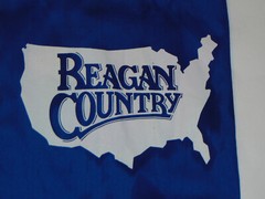 VINTAGE 1980s ‘REAGAN COUNTRY’ CLOTH TOTE BAG W/HANDLES! UNUSED! BLUE W/U.S. MAP