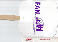 Family Action Network of Winchester MA – 2 color- Wood Handle Fan (676)