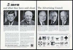 1961 President JFK Eisenhower Truman FDR Hoover photo Ad Council vtg print ad