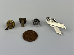 Lot Of 4 Lapel Pins – Antique U.S. Treasury T Minute Man Cross Airplane