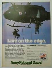 1985 ARMY NATIONAL GUARD «Live on The Edge» Magazine Ad