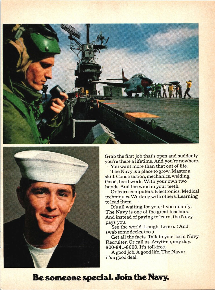 Vintage 1974 Navy Be Someone Special Join The Navy Print Ad Advertisement