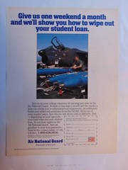 1988 AIR NATIONAL GUARD One Weekend a Month Wipe Out Student Loan print ad