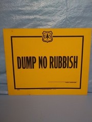 Old Forest Service Sign DUMP NO RUBBISH