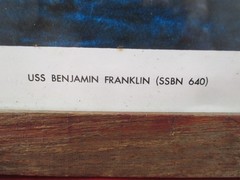 VTG USS BENJAMIN FRANKLIN SSBN-640 General Dynamics Electric Boat Framed Photo