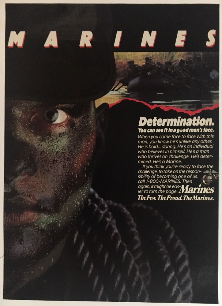 U.S. Marines The Few The Proud 1988 Vintage Print Ad 7.5×10.5 Inches Wall Decor