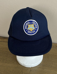 Commercial Mesh Trucker Hat Navy Blue IRS Snapback Government Theme