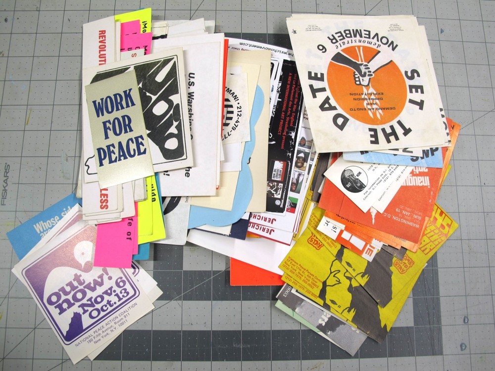 vtg 1960s – 90s political protest flyer and sticker archive lot 326 pcs Vietnam