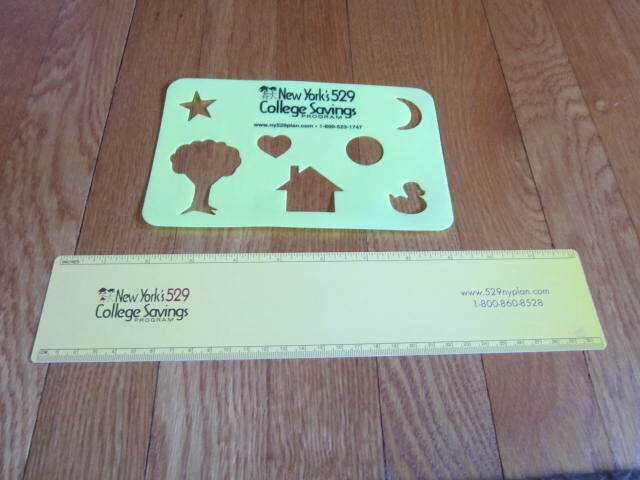 NY State 529 Advertising Ruler & Stencil Plastic Yellow Collectible FREE SHIP