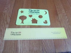 NY State 529 Advertising Ruler & Stencil Plastic Yellow Collectible FREE SHIP