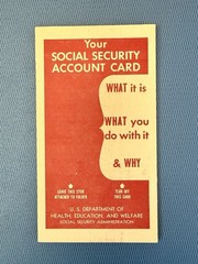 VINTAGE 1961 Social Security Administration SSA Account Card Brochure Pamphlet