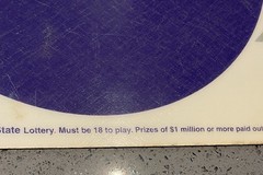Vintage 1997 California Lottery PLAY HERE Large Retail Display Sign (23.5″x18″)