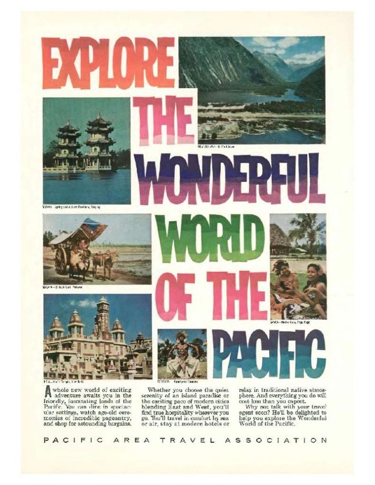 1964 Pacific Area Travel Malaya Taiwan India Samoa New Zealand PRINT AD