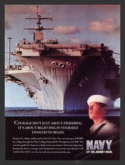 U.S. Navy Ship G.I. Bill 1990s Print Advertisement Ad 1999