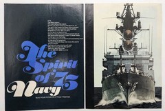 1975 USS Leahy The Sprit Of ’75 Navy Recruitment Retro Original Print Ad 1970s