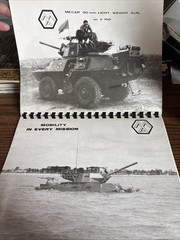 VTG 1982 MECAR 90 mm Light Weight Turret Gun System Tank Cannon V-150 Brochure