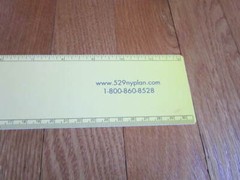 NY State 529 Advertising Ruler & Stencil Plastic Yellow Collectible FREE SHIP