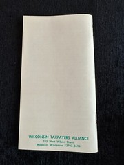 1988 WI Taxes Booklet Wisconsin Taxpayers Alliance Monroe WI
