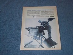 1961 US Army Vintage Recruiting Ad «Choose Your Job Training-The Learn by Doing»