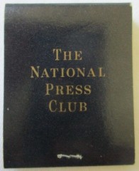 VINTAGE THE NATIONAL PRESS CLUB WASHINGTON DC BLUE FRONT STRIKE MATCHBOOK – NEW