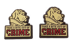 2 Vtg 2000s McGruff Dog Take A Bite Out Of Crime Lapel Pins NOS New