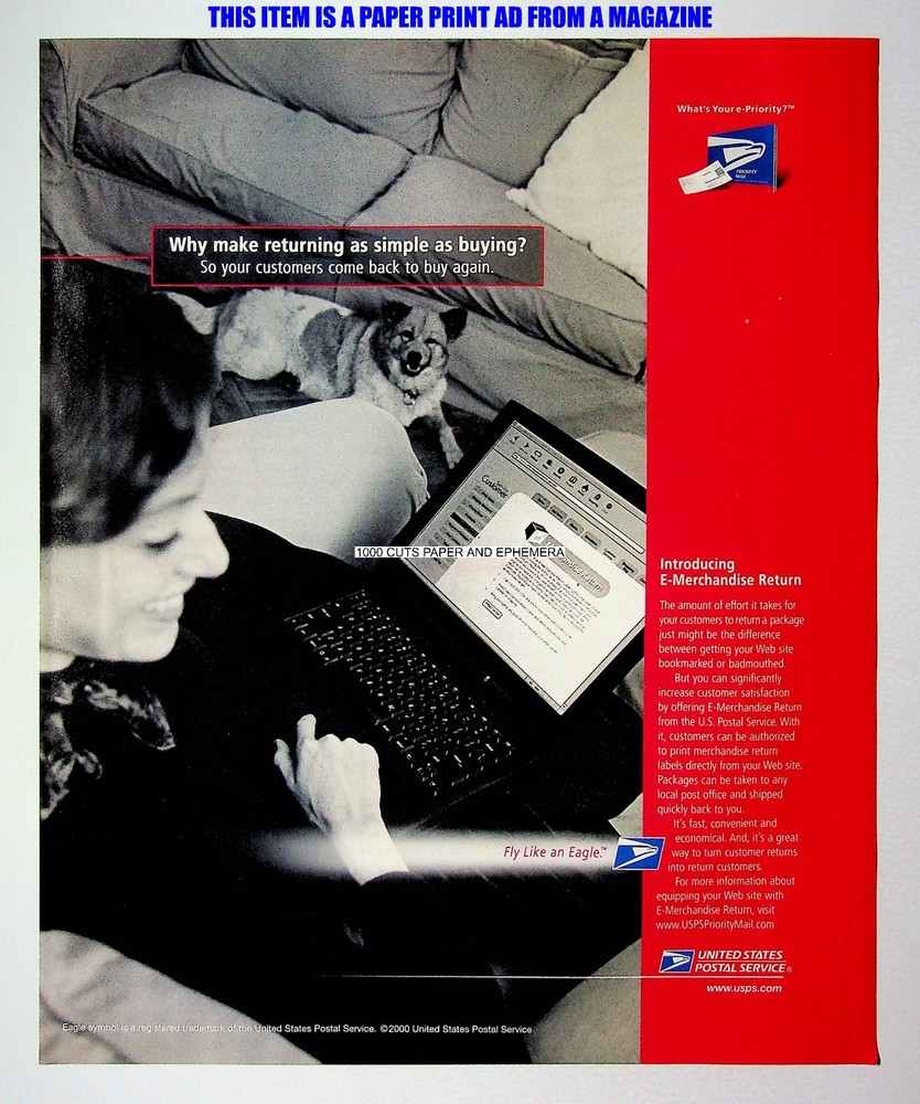 USPS United States Postal Service 2001 Trade Print Magazine Ad Poster ADVERT