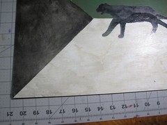 vtg 1970s political protest hand painted poster – Black Panther flag OS