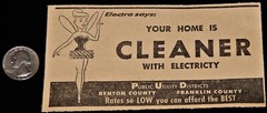Vintage Advertisement, WA, 1956, Public Utility District, Electricity Is Cleaner