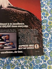 Vintage 1985 USPS United States Postal Service Express Mail Print Ad Eagle