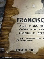 Fransico (Pancho ) Villa Poster 11”x8”-1915 Reward Wanted Sign Vtg