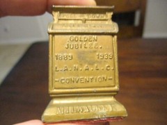 GOLDEN JUBILEE 1889-1939 L.A.N.A.L.C. CONVENTION U.S. MAIL LETTER BOX PAPERWEIGH