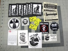 vtg 1980s – 90s political protest Hardline Meat is Murder Punk sticker lot of 33