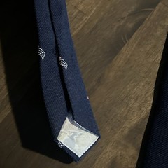 Vintage US Savings Bond Volunteers Tie Navy Blue Patriotic Eagle Flag Union Made