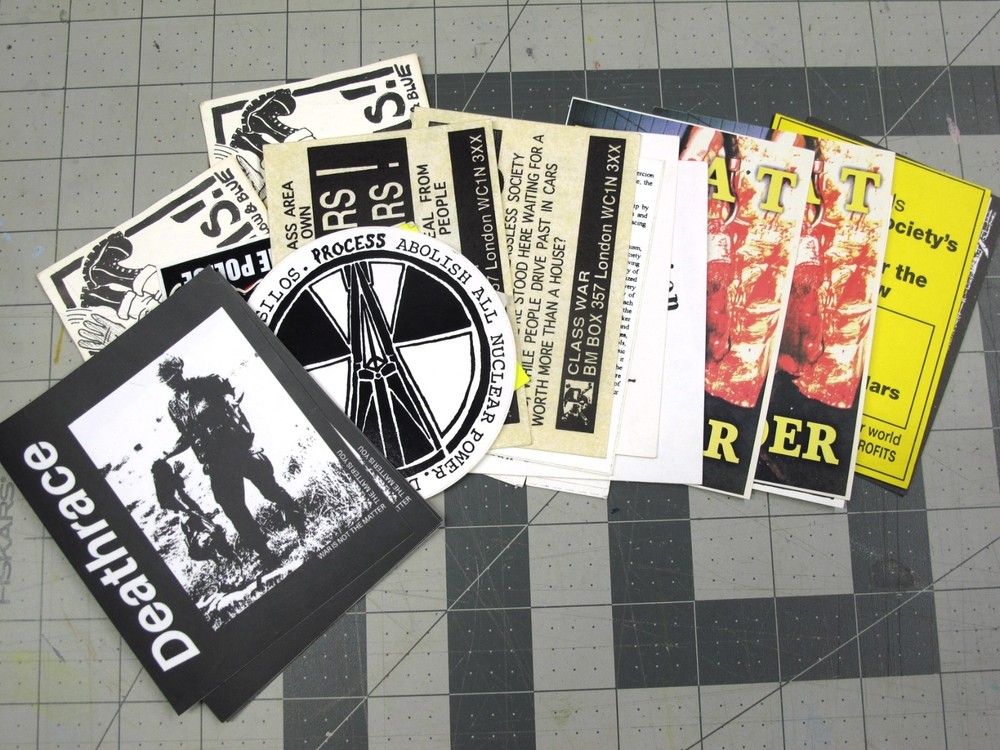 vtg 1980s – 90s political protest Hardline Meat is Murder Punk sticker lot of 33
