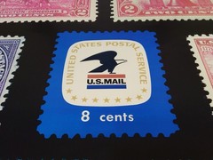 Vintage USPS Post Office Advertising Stamp Poster George Washington Liberty Bell