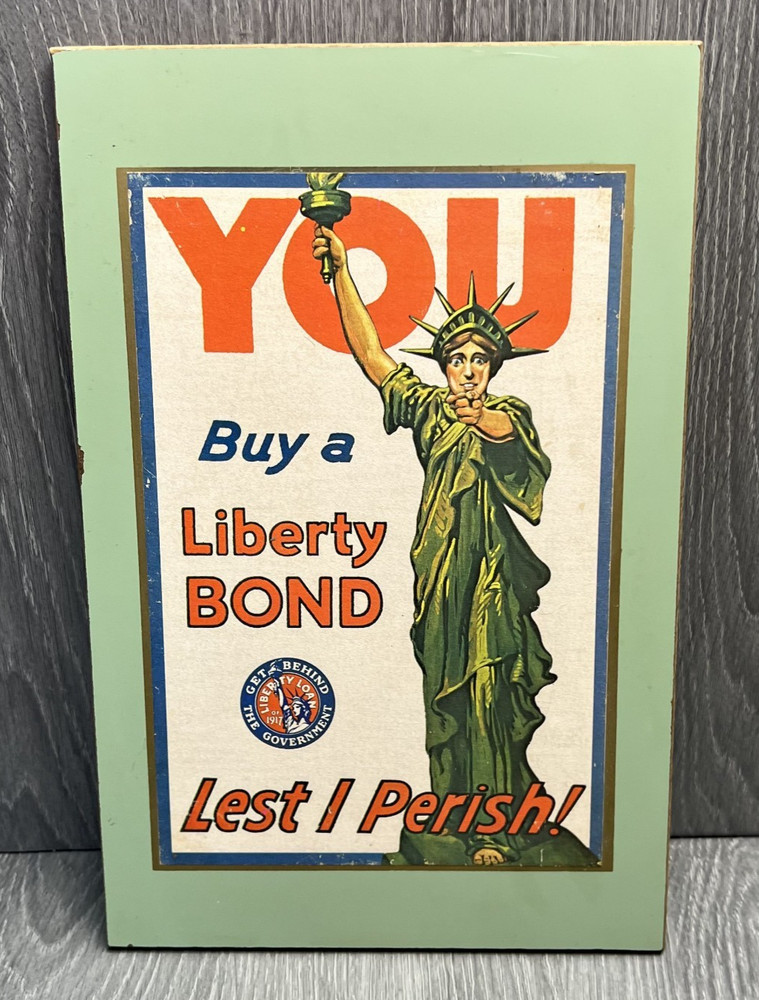 YOU Buy a Liberty BOND Lest I Perish! WWI USA Government Collectors Plaque