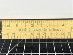 Vintage 1960s Smokey The Bear Prevent Forest Fires Old Natural Wood School Ruler