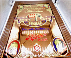 Vtg 1980 STROHS BEER National Republican Convetion Frame Advertising Bar Mirror