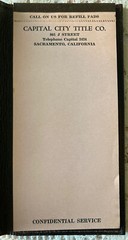 Vtg CAPITAL CITY TITLE CO SACRAMENTO Advertising Notepad/Leather Folder/Embossed