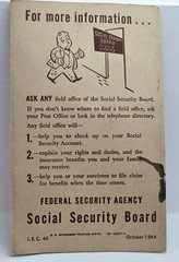 Vintage 1944 Your Social Security Account Card Instructions Brochure Comic Strip