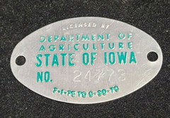 Lot of 3 Vintage Department of Agriculture State of Iowa Embossed Metal Tags L1