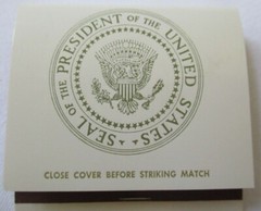 THE PRESIDENT OF THE UNITED STATES SEAL WHITE HOUSE UNION MADE MATCHBOOK – NEW