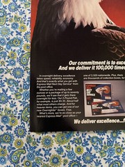 Vintage 1985 USPS United States Postal Service Express Mail Print Ad Eagle