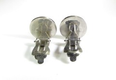 Vintage Silver Tone Clip On Earrings with United Nations Logo