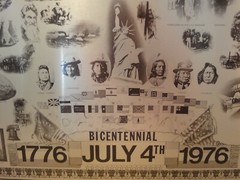 Rare! Vintage United States Bicentennial History Tin Lithograph Plaque. J Ligon