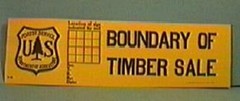Old Forest Service Sign BOUNDARY OF TIMBER SALE