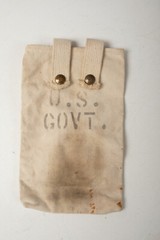 US Gov’t White Canvas Bag (P4L) w/2 Snap Handle Hangers 9×6 inches Government