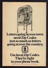 1975 AD/U.S. MAIL/POST OFFICE/LOCAL ZIP CODES IN YOUR PHONE BOOK/DROP IN MAILBOX
