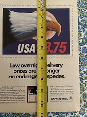 Vintage 1988 USPS United States Postal Service Express Mail Print Ad Eagle